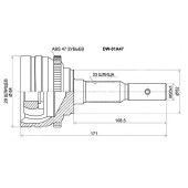 Шрус DAEWOO Lanos A16D 97- / Rezzo 1.6-1.8 ABS, Toyota Cavalier / Pontiac Grand AM 2.4 92-96 <b>SAT DW-01A47</b>
