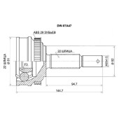 Шрус наружный DAEWOO KALOS 1.4 02- ABS / CHEVROLET AVEO 1.2 / 1.4 02- <b>SAT DW-07A47</b>