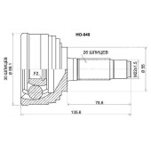 Шрус HONDA CR-V RD1 B20B 95-01 <b>SAT HO-040</b>