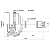Шрус HONDA CR-V RD1 B20B 95-01 <b>SAT HO-040A</b>