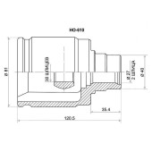 Шрус внутр.HO CR-V RD1 / 2 AT (LH) , HR-V GH1 / 2 / 3 AT (LH) <b>SAT HO-610</b>