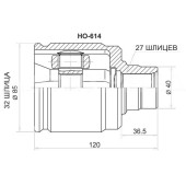 Шрус внутр. HO Odyssey RA1 / 2 / 3 / 4 AT 94-99 (LH) , CR-V RD1 AT Var.2 (LH) <b>SAT HO-614</b>