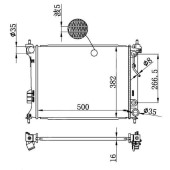 Радиатор HYUNDAI I20 1.2 / 1.4 / 1.6 09- / KIA VENGA 1.4 / 1.6 10- <b>SAT HY0003-I20</b>