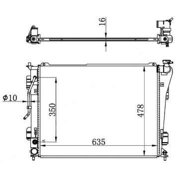 Радиатор HYUNDAI SONATA 2.0 / 2.4 10- / GRANDEUR / AZERA 11- / KIA OPTIMA 2.0 / 2.4 10- <b>SAT HY0007-10</b>