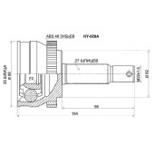 Шрус Hyundai Tucson 2.0 (- CRDI) 4WD 04-10, Kia New Sportage 2.0 4WD 04- <b>SAT HY-020A</b>
