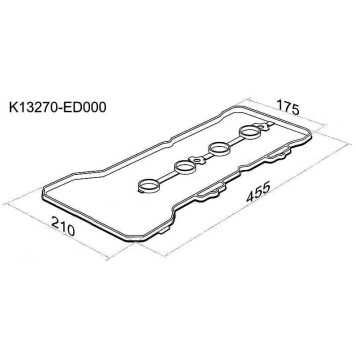Прокладка клапанной крышки NISSAN HR15DE, HR16DE, 05- K12 / Z11 / E11 / Y12 / G11 / J10E <b>SAT K13270-ED000</b>