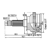 Шрус MAZDA 323 / Familia / Ford Laser B3 / B5 94-01 <b>SAT MA-24</b>