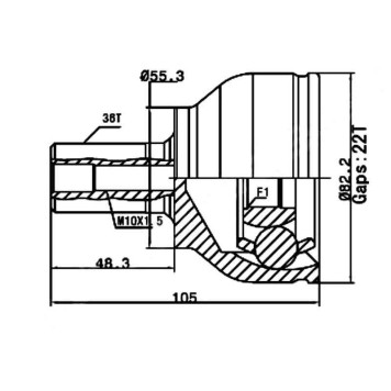 Шрус наружный MAZDA 3 / AXELA 1.5 / 2.0 (ZY / LF) BK# 03-05 <b>SAT MA-40</b>