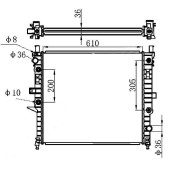 Радиатор MERCEDES ML-CLASS W163 2.3 / 3.2 / 3.5 / 4.3 / 5.0 98-05 <b>SAT MB0005</b>