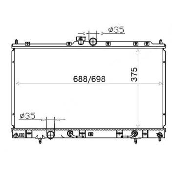 Радиатор MITSUBISHI LANCER CEDIA 1.5 / 2.0 00-03 / LANCER IX 1.3 / 1.6 / 2.0 03-07 (пластинчатый) <b>SAT MC0001-CS</b>