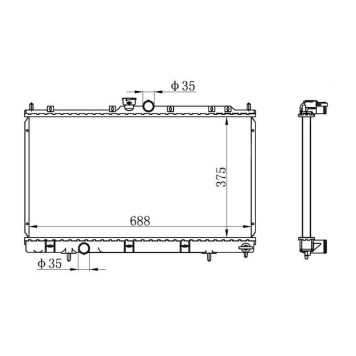 Радиатор MITSUBISHI LANCER CEDIA 1.5 / 2.0 00-03 / LANCER IX 1.3 / 1.6 / 2.0 03-07 (пластинчатый) <b>SAT MC0001-CS-MT</b>