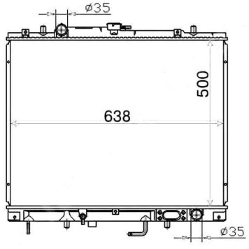 Радиатор MITSUBISHI CHALLENGER / MONTERO SPORT 2.8 96-02 DIESEL (пластинчатый) <b>SAT MC0066-2.8</b>