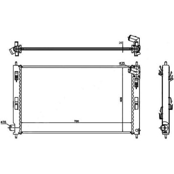 Радиатор MITSUBISHI LANCER 1.5 / 1.8 / 2.0 / 2.0D 07- / ASX 10- / OUTLANDER XL / CITROEN C-CROSSER / PEUGEOT 4007 <b>SAT MC0088-07</b>