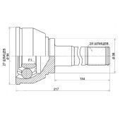 Шрус MITSUBISHI Pajero L04# / L14# 82-91, Pajero 6G74 V25 / 45 93-96, Pajero Sport 6G74 K99 96-, HY Galloper 83 <b>SAT MI-008</b>