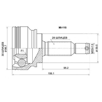 Шрус MITSUBISHI Lancer X 4A91 07- <b>SAT MI-115</b>