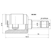 Шрус внутр.MZ Demio DW3 / DW5 AT, 96-00 (LH / RH) МКПП <b>SAT MZ-600</b>