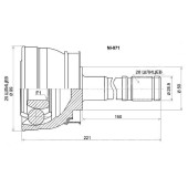 Шрус NISSAN Datsun Frontier D22 QD32 / KA24 4WD, 97- <b>SAT NI-071</b>