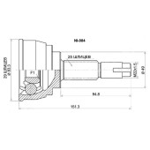 Шрус NISSAN Cube Z11 CR14DE, HR15DE 06- <b>SAT NI-084</b>
