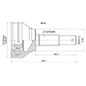 Шрус NISSAN Avenir / Bluebird / Serena C23 / Largo GA16 / CD20 / SR20 / GA15 93- <b>SAT NI-19</b>