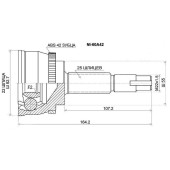 Шрус NISSAN Sunny / Sentra B15 / AD / Wingroad Y11 / Bluebird Sylphy G10 QG13 / 15 98- ABS <b>SAT NI-60A42</b>