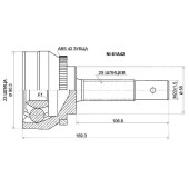 Шрус NISSAN AD / Wingroad / Sylphy / Sunny Y11 / G10 / B15 QG15DE / QG18DE 4WD ABS 99- <b>SAT NI-61A42</b>