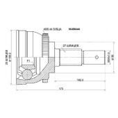 Шрус NISSAN Cefiro A33 VQ20 / 25D# 98-02 / X-Trail 00- ABS <b>SAT NI-69A44</b>