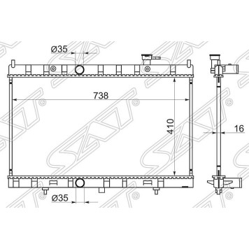 Радиатор Nissan X-Trail 13-22 / Rogue 14-17 <b>SAT NS0007-T32</b>