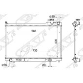 Радиатор NISSAN SKYLINE V35 04- / STAGEA M35 04- / INFINITI G35 01- <b>SAT NS0009-V35</b>