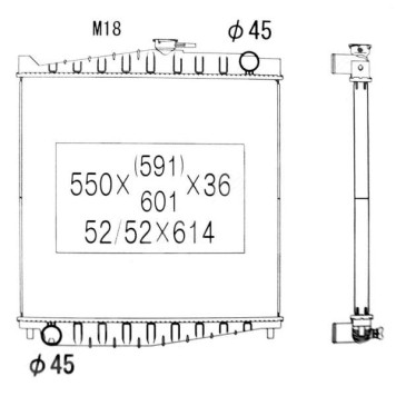 Радиатор NISSAN UD / UD CONDOR MK252 / MK36C FE6# 550MM 00- <b>SAT NS000T1</b>