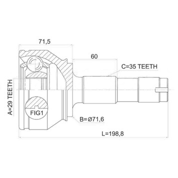 Шрус наружный PEUGEOT BOXER III 06- / CITROEN JUMPER III 06- / FIAT DUCATO III 06- <b>SAT PG-03</b>