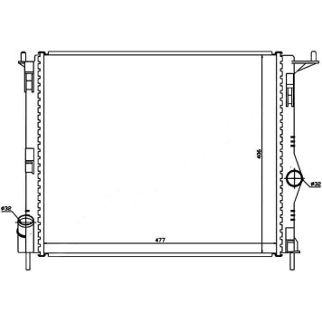 Радиатор RENAULT LOGAN 1.4 / 1.6 без кондиционера 08- / LADA LARGUS 12- <b>SAT RN0002-08</b>