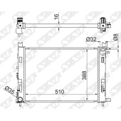 Радиатор RENAULT LOGAN / SANDERO 14- / DUSTER 10- / KAPTUR 16- <b>SAT RN0002-14</b>