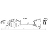 Привод в сборе перед. RENAULT LOGAN МКПП лев. (8 КЛАПАНОВ) <b>SAT RN-5-9001</b>