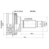 Шрус Subaru Impreza GD# / GG# EJ15 / EJ20 AT / 5MT 4WD, 00- <b>SAT SB-028A</b>
