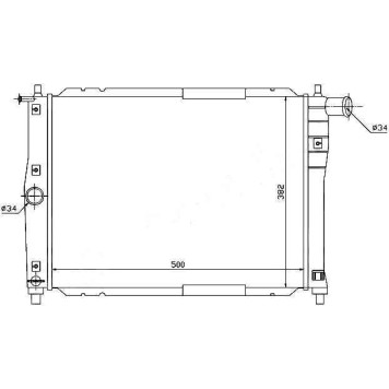 Радиатор DAEWOO / CHEVROLET LANOS 97- / ZAZ SENS 07- / CHANCE 09- (трубчатый) <b>SAT SG-DW0003-1</b>