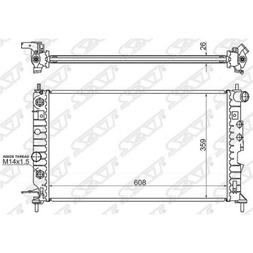 Радиатор OPEL VECTRA B 1.6 / 1.8 / 2.0 / 2.0TD / 2.2 95-03 <b>SAT SG-OP0001-95</b>