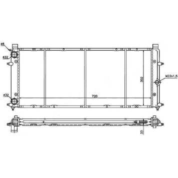 Радиатор VOLKSWAGEN TRANSPORTER T4 1.8 / 1.9D / 2.0 / 2.4D / 2.5 1990-2003 (трубчатый) <b>SAT SG-VW00T4</b>