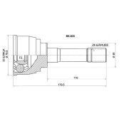 Шрус наружный SUZUKI GRAND VITARA XL-7 TX92W H27A AT 4WD / 01-06 <b>SAT SK-033</b>
