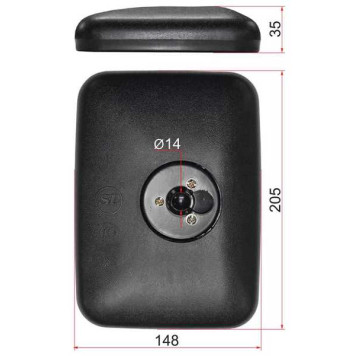 Зеркало заднего вида MITSIBISHI CANTER (205x148 SR800) <b>SAT SL-1617</b>