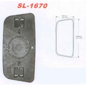 Стекло зеркала заднего вида SCANIA (438x208mm) <b>SAT SL-1670</b>