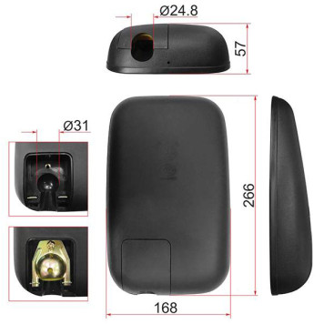 Зеркало заднего вида MITSUBISHI CANTER FE (266x168mm) <b>SAT SL-527L</b>