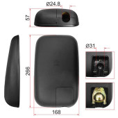 Зеркало заднего вида MITSUBISHI CANTER FE (266x168mm) <b>SAT SL-527R</b>