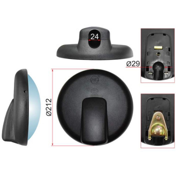 Зеркало нижнего вида NISSAN CONDOR / HINO RANGER (d212mm) <b>SAT SL-617</b>