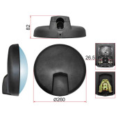 Зеркало нижнего вида NISSAN CONDOR / HINO RANGER / ISUZU GIGA (d260mm) <b>SAT SL-625</b>