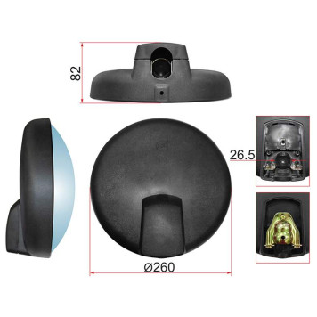 Зеркало нижнего вида NISSAN CONDOR / HINO RANGER / ISUZU GIGA (d260mm) <b>SAT SL-625</b>