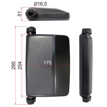 Зеркало заднего вида KIA BESTA лев. (254x175mm) <b>SAT SL-718</b>