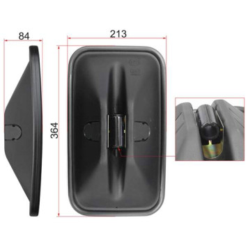 Зеркало заднего вида ISUZU FVR / FVZ / IVECO (364x213mm) <b>SAT SL-729</b>