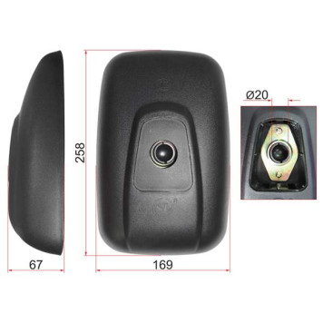 Зеркало заднего вида HYUNDAI / DAEWOO крепление хомут (326x183mm) <b>SAT SL-748</b>