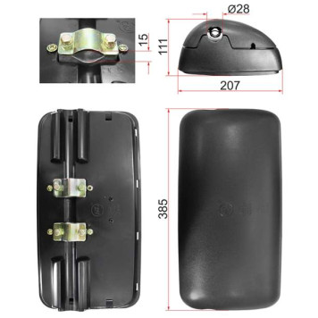 Зеркало заднего вида ISUZU GIGA CABOVER TRUCK (385x207mm) <b>SAT SL-749</b>