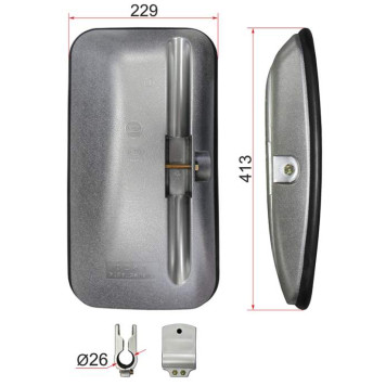 Зеркало заднего вида FAW прав. (413x229mm SR1200) <b>SAT SL-788AR</b>